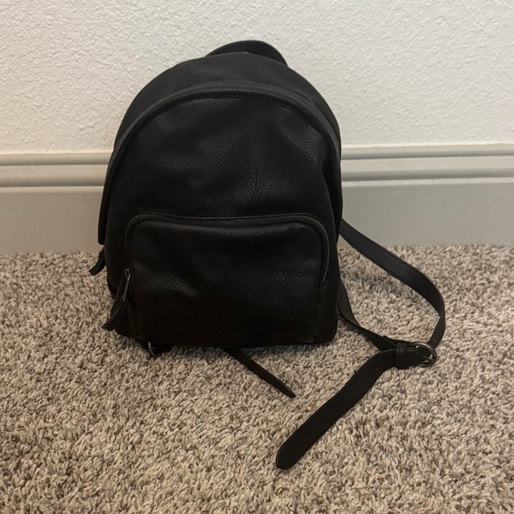 Universal Thread Mini Black Leather Backpack - image 1